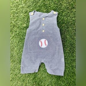 Boys Baseball Rompers 9/12 Months NEW